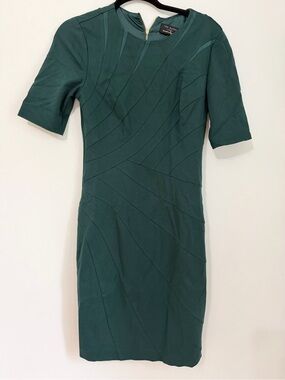 Ted baker green shift dress midi size 8